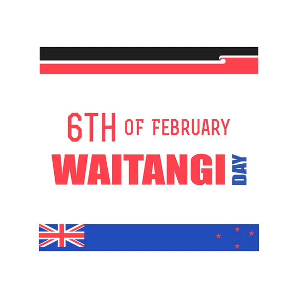 Nuova Zelanda Waitangi Day il 6 febbraio . — Vettoriale Stock