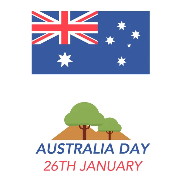 Día de Australia el 26 de enero . — Archivo Imágenes Vectoriales