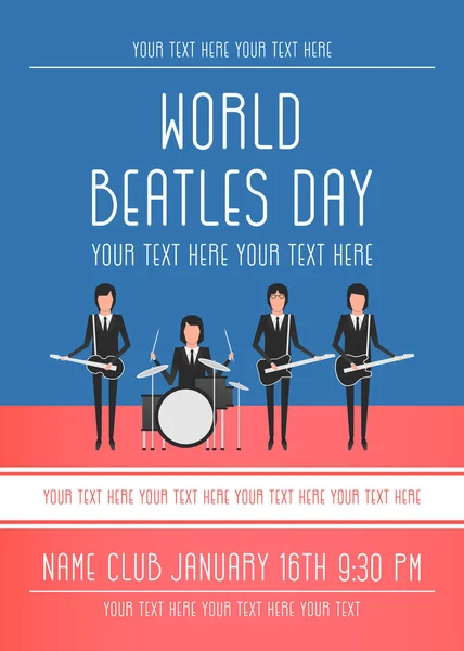 Los Beatles temas de la banda — Vector de stock