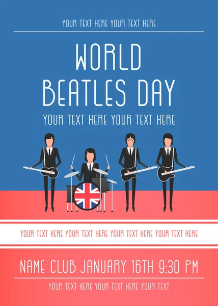 De Beatles band onderwerpen — Stockvector