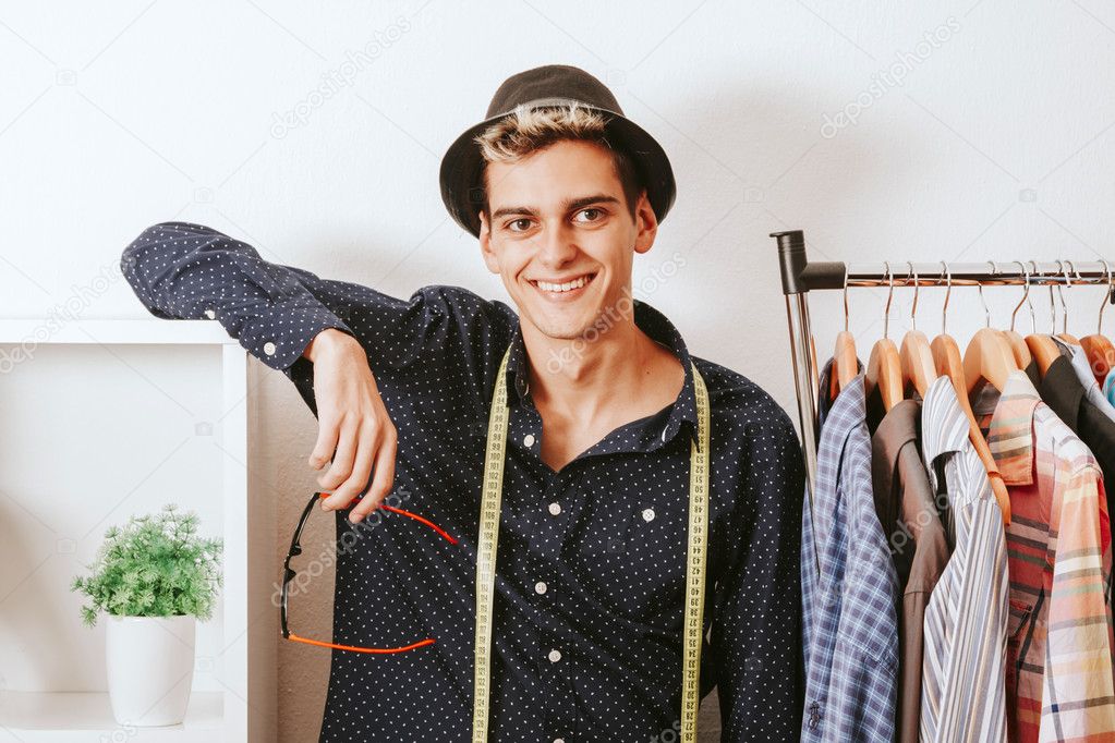 man in fashion workshop