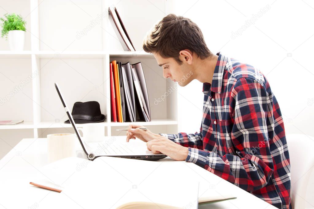 man computer working