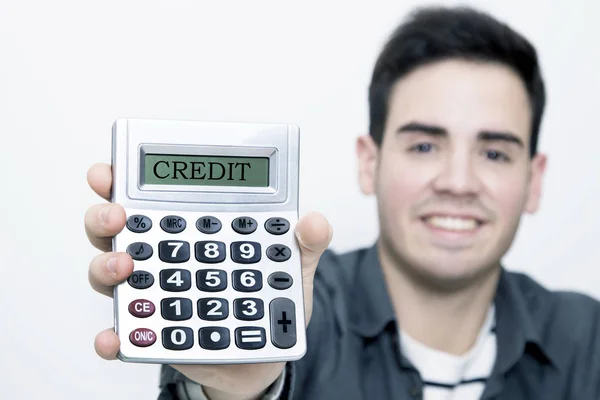 Hombre con la calculadora —  Fotos de Stock