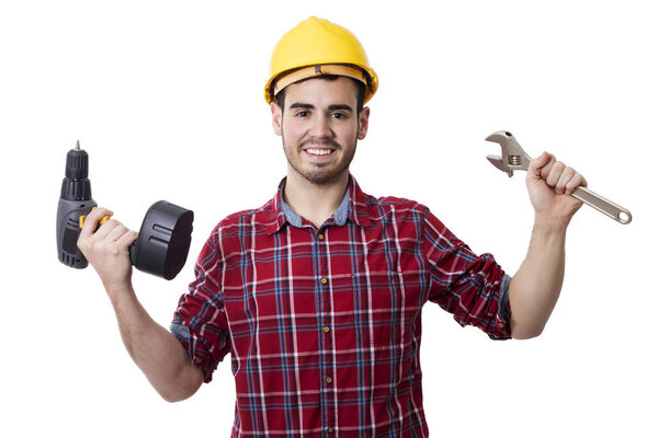 man builder isolated