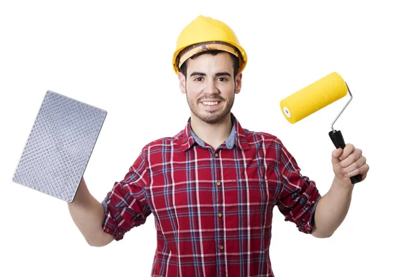 Bauunternehmer, Arbeiter und professioneller Bauunternehmer — Stockfoto