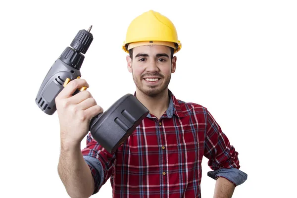 Builder, arbetare och yrkesmässiga nybyggnationen — Stockfoto