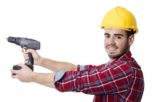 Builder, arbetare och yrkesmässiga nybyggnationen — Stockfoto