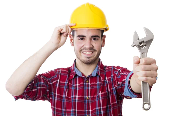 Builder, arbetare och yrkesmässiga nybyggnationen — Stockfoto