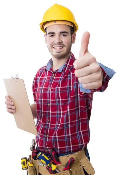 Builder, worker and professional construction — Stock Photo, Image