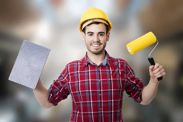 El trabajador de la construcción — Foto de Stock