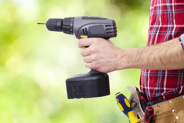 Hand med borren — Stockfoto