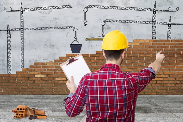 Trabajador de la construcción profesional — Foto de Stock