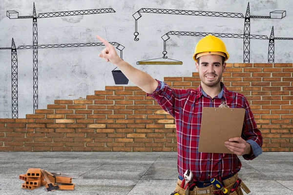 Trabalhador da construção profissional — Fotografia de Stock