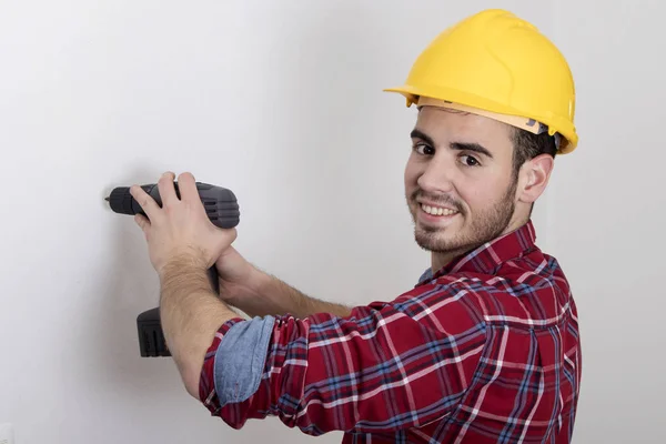 Trabajando en la pared — Foto de Stock