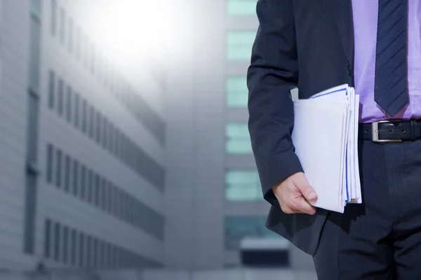 Business man with documents — Stock Photo, Image