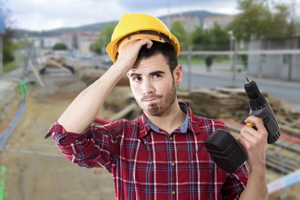 Problem byggnadsarbetare — Stockfoto
