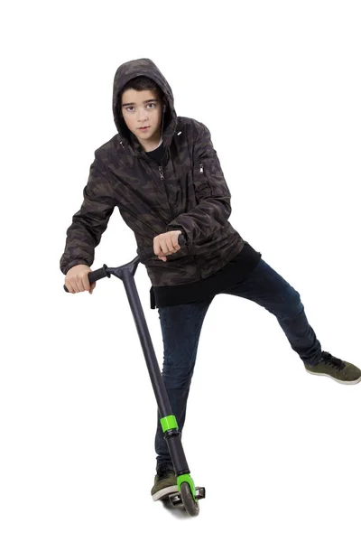 Enfant avec le scooter — Photo