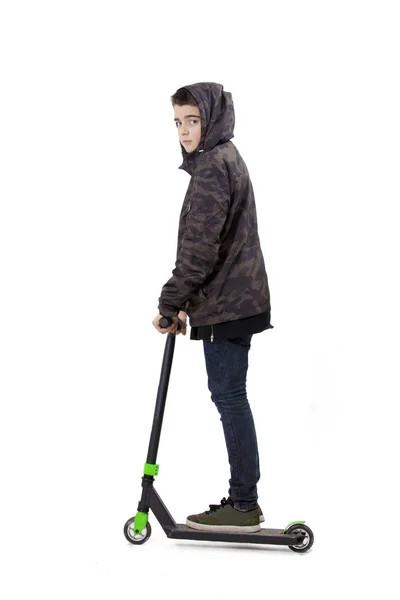 Enfant avec le scooter — Photo