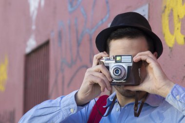 Turizm Seyahat fotoğraf makinesi vintage ile 