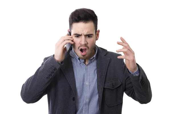 Hombre aislado en blanco — Foto de Stock