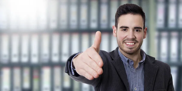 Uomo d'affari sventolando sorriso — Foto Stock