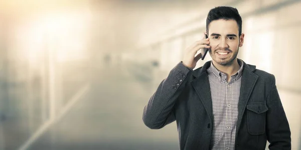 Mannen med mobiltelefon, business — Stockfoto
