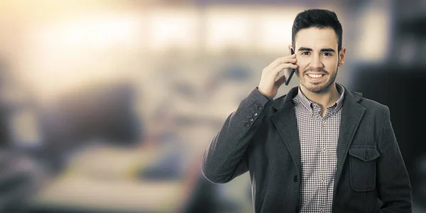 Hombre con teléfono móvil, negocio — Foto de Stock