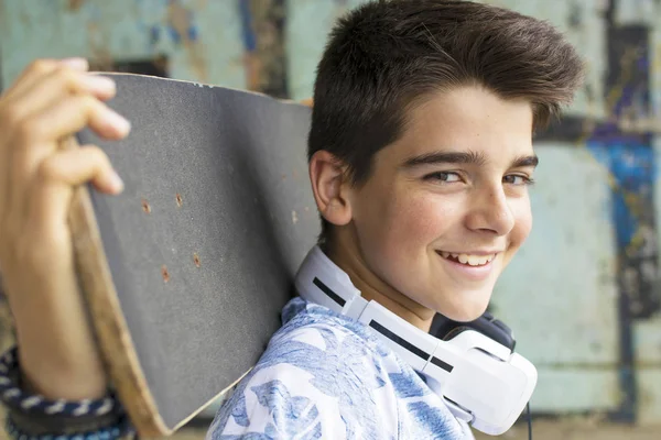 boy with skateboard