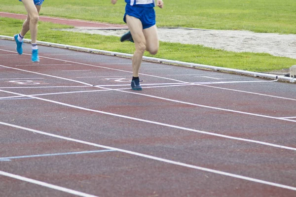 Sport athletics track, runners — Stock Photo, Image