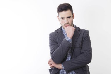 Beyaz arka planda izole iş adamı