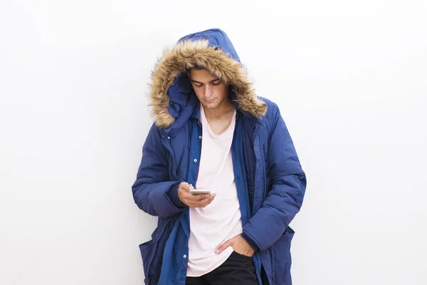 Őszi Téli Ruhák Fehér Háttérben Fiatal Tizenéves — Stock Fotó