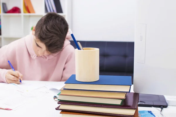 Enfant Étudiant Maison École — Photo