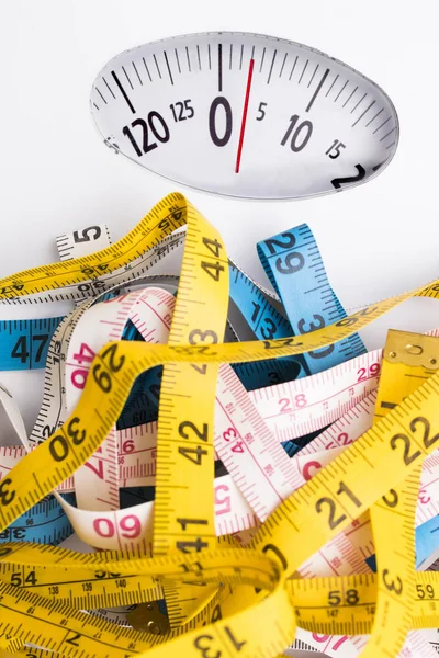 scale with tape measure, concept of diet and healthy life