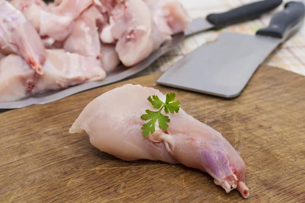 raw rabbit meat for cooking