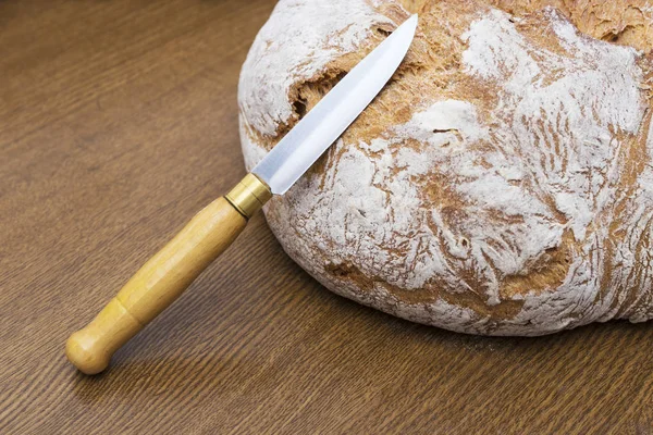 Frisches Brot Nach Traditionellem Holzofenrezept — Stockfoto