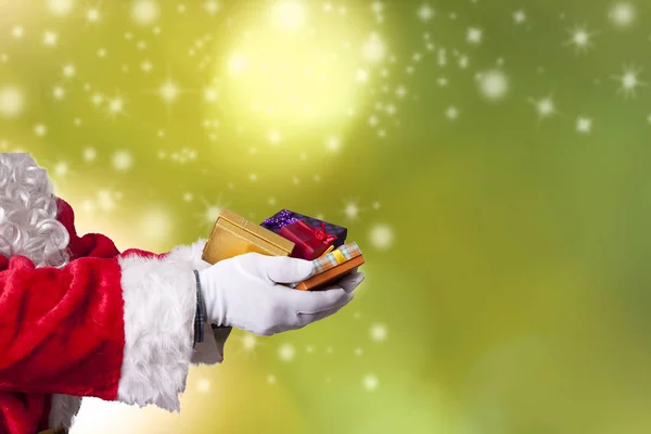 Santa Claus Papa Noel Con Las Manos Llenas Regalos Navidad — Foto de Stock