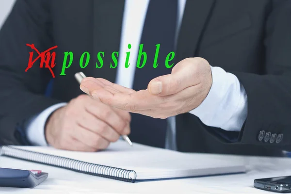 Man Business Hand Concept Impossible — Stock Photo, Image