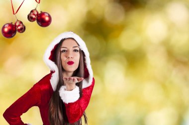 kadın Noel arka plan, mutlu yeni yıl