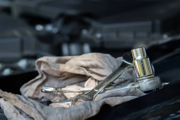 Tools Car Engine Workshop — Stock Photo, Image