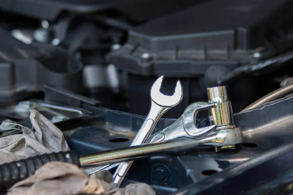 Tools Car Engine Workshop — Stock Photo, Image