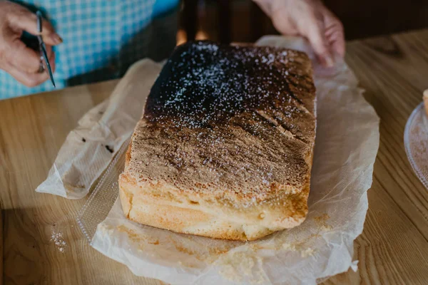 Spons Taart Traditionele Recept Taart — Stockfoto