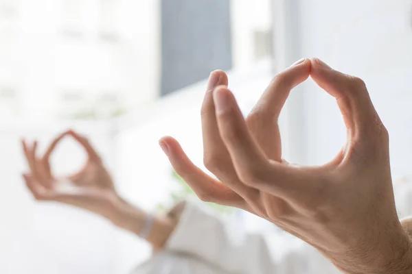 Hände Nahaufnahme Mit Yoga Und Meditationsgeste — Stockfoto