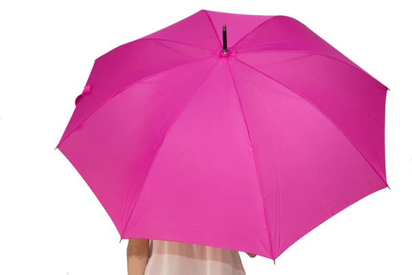 Woman Umbrella Isolated White Background — Stock Photo, Image
