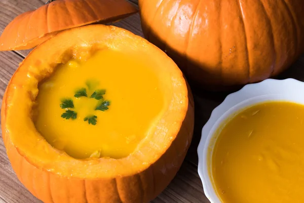 Naturlig Pumpa Grädde Eller Puré — Stockfoto