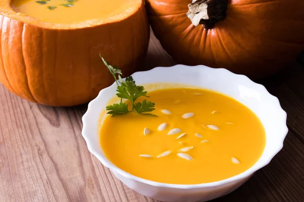 Naturlig Pumpa Grädde Eller Puré — Stockfoto