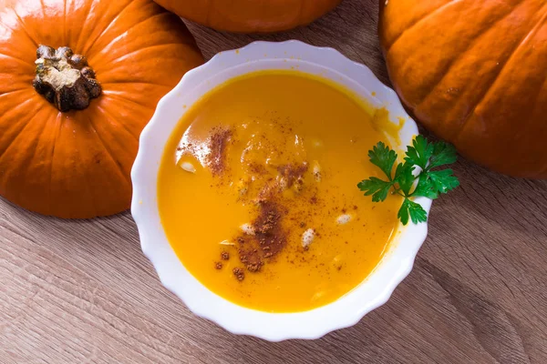 Traditional Natural Autumn Pumpkin Cream — Stock Photo, Image