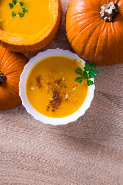 Traditionell Naturlig Höst Pumpa Grädde — Stockfoto