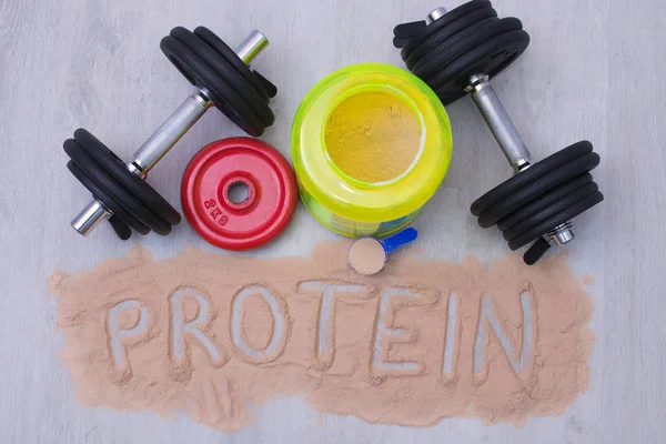 Protein Nebo Kreatin Posilováním — Stock fotografie