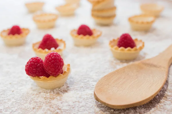 Tartaletas Dulces Tartas Frambuesa —  Fotos de Stock