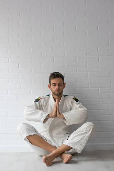 Young Man Practicing Yoga Meditation Concentration — Stock Photo, Image